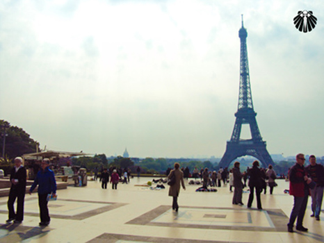 Torre Eiffel vista do Palácio do Trocadero.