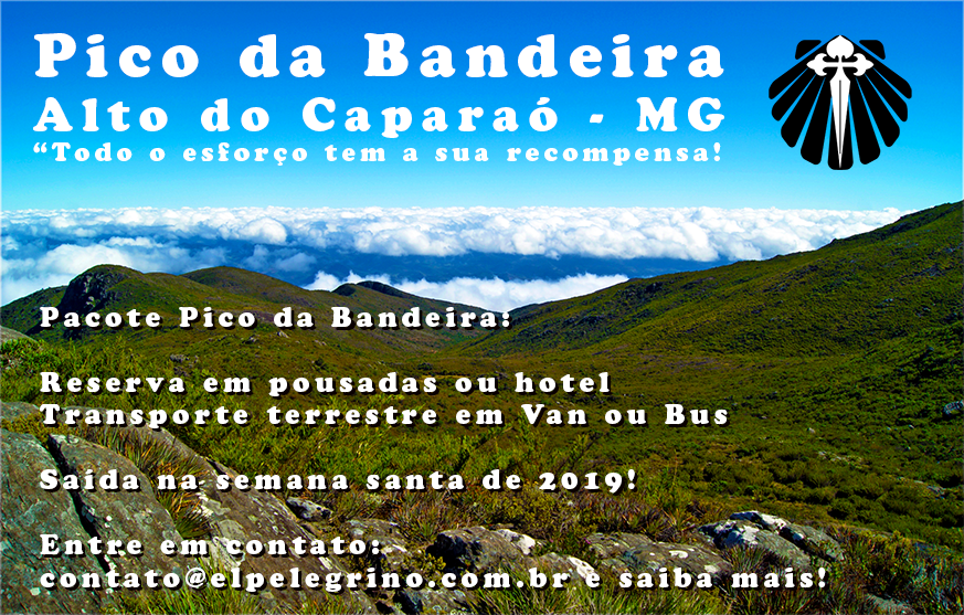 Banner com imagem do Pico da Bandeira, Minas Gerais
